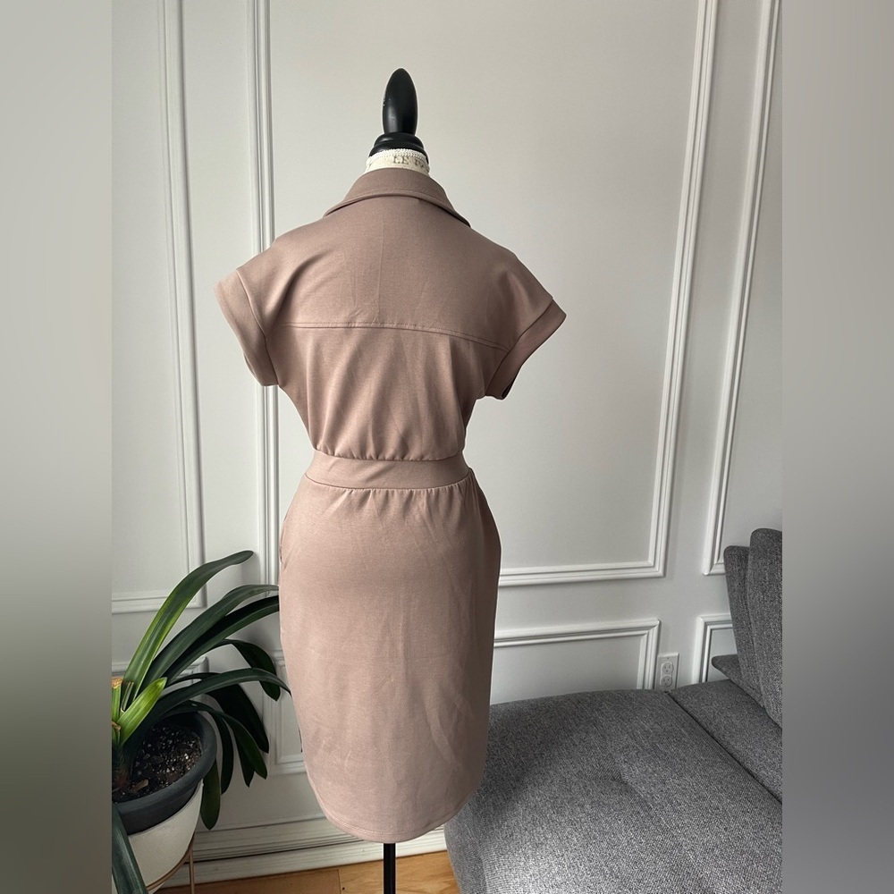 Kyodan Taupe Zip Up Dress - Picture 3 of 8